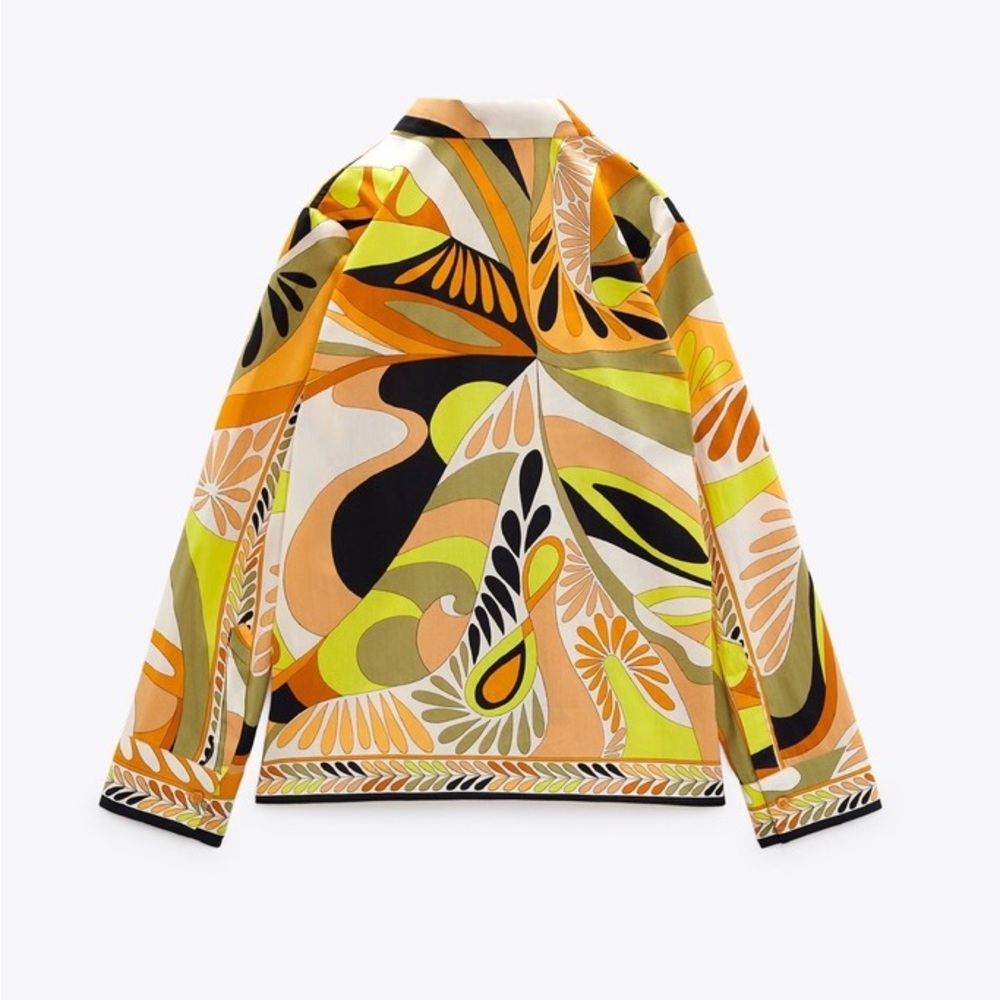 Not for sale ZARA Shirt Abstract Retro Print Button Down Shirt (item #A16) - Picture 6 of 13